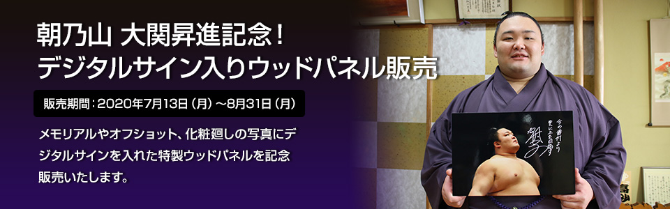 朝乃山大関昇進記念！デジタルサイン入りウッドパネル販売 | 日本相撲協会公式フォトサービス | フォトレコ